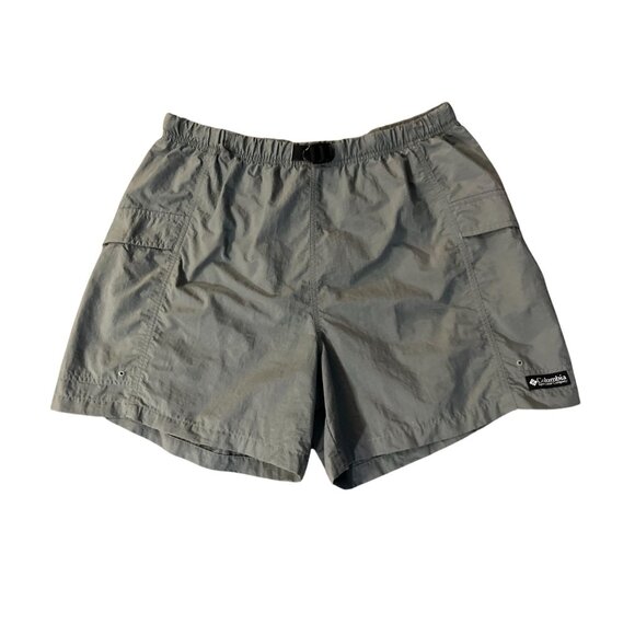 Vintage Columbia Nylon Belted Shorts Womens L Green Hiking Cargo Pockets - Picture 3 of 14